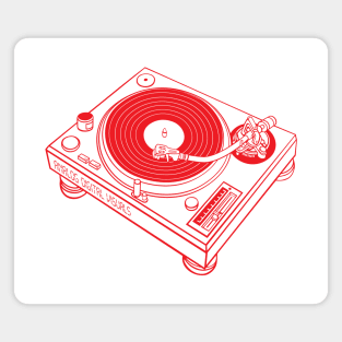 Turntable (Red Lines) Analog / Music Magnet